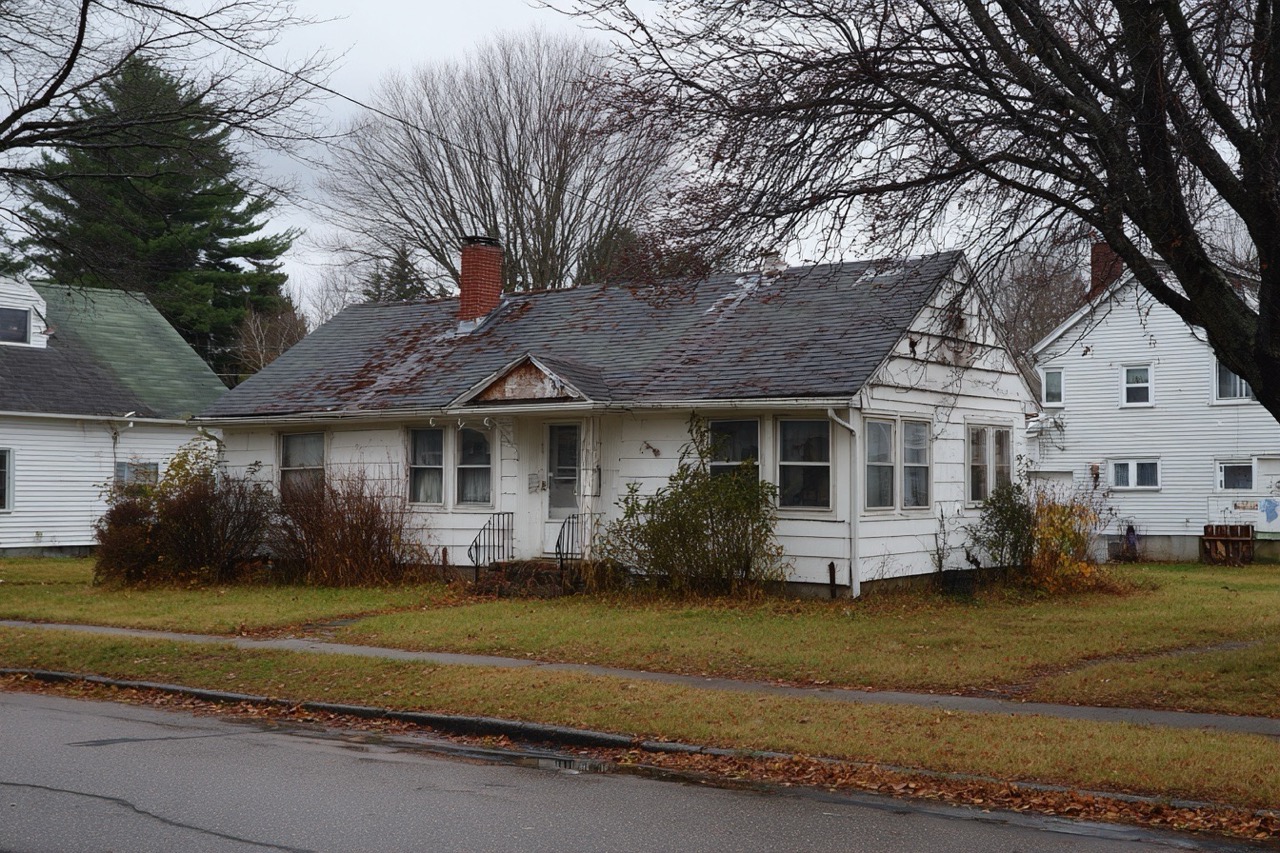 Distressed New Hampshire house requiring repairs before sale