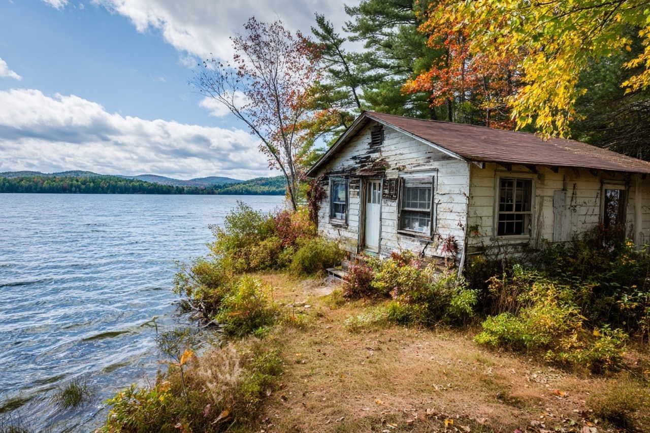 Modest lakehouse property in New Hampshire during divorce settlement